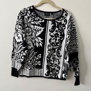 Cyrus Black and White Patterned Sweater NWT